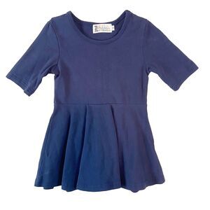 Lily & Londyn's Tunic Dress Girls Size 3T Blue Polka Short Sleeve‎ Neutral